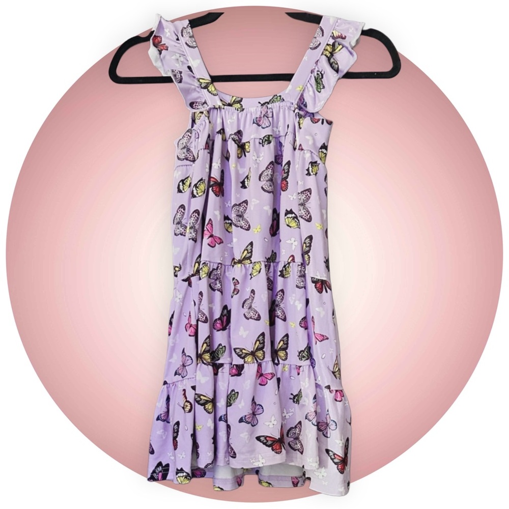 Purple Butterfly Dress 5/6 Girls - Picture 2 of 7
